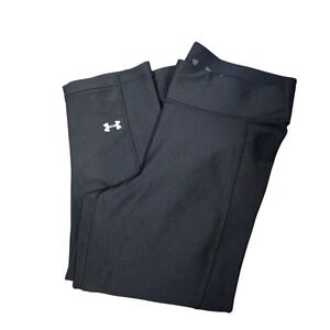 Under Armour HeatGear Womens Black Compression Cropped Leggings Size Large /C1